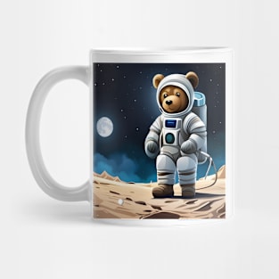Teddy in a Space suit playing Golf on the Moon Mug